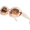 80Days Occhiali da Sole Ovali Donna - UV400, Stile Distintivo, Retrò Chic (Xtal Pink)
