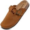 Otoepazm Sabot Uomo Ciabatte Donna,Zoccoli in Pelle con Sottopiede in Sughero,Sandali Uomo/Donna Pantofole in Pelle Scarpe da Giardino Traspirante