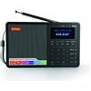 GTMEDIA Radio digitale portatile con DAB+ e FM, display LCD da 1,8 pollici, altoparlante stereo BT V2.1+EDR, radio FM con sveglia, timer di spegnimento, lettore digitale scheda TF, ingresso AUX USB
