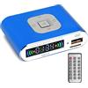 Remingtape Ricevitore Audio Bluetooth 5.0, Lettore Musicale Digitale MP3, Radio FM, Riproduzione Scheda SD/USB Uscita Audio da 3,5 Mm (Blu)
