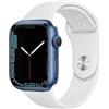 Apple Watch Series 7 (2021) GPS + Cellular 45 mm - Alluminio Blu - Cinturino Sport Bianco, good