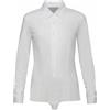 VEQUÈ Body Donna Camicia Cotone Casual Camicetta Slim Fit Elasticizzata Bodysuit Maniche Lunghe Colletto Classico (Bianco, XXL)