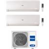 Haier FLEXIS PLUS R32 Climatizzatore a parete dual split inverter Wi-Fi bianco - unità esterna 4 kW unità interne 7000+7000 BTU