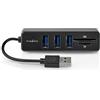 Nedis - Hub USB - 1x USB-A - 3x USB A Female - 5 porte - USB 2.0 - Alimentazione USB - SD e MicroSD