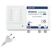 EDISION CAM-100 Amplificatore Antenna TV, Centrale Banda Larga, 1UHF, 18-34db Regolabile, 115dBmV, per Digitale Terrestre DVB-T/T2, con filtro 5G LTE, UHF 470-694Mhz