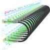 Sokqovt Cavi patch Cat6a, sottili, 0,2 m (confezione da 24), cavo patch Ethernet flessibile Cat6, 10 G, 550 MHz, 28 AWG, cavo patch Cat6 in rame puro per armadio di rete, cavo patch Cat 6, nero