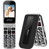 artfone F20 Telefono Cellulare per Anziani丨GSM Flip Telefoni Cellulari con Tasti Grandi丨2.4" Display丨Funzione SOS丨Volume Alto丨Doppia SIM丨Batteria da 1300 mAh丨Funzione di orario丨Torcia丨Radio - Nero