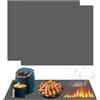 Farnirvana 2 pezzi Tappetino Lgnifugo, 60 X 40 cm Tappetino in Silicone Ignifugo per Bancone Della Cucina,Tappetino Resistente al Calore Antiscivoloper Friggitrice, Forni, Caffè, Microonde, Griglie All'Aperto