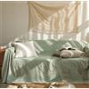 L'Emporio Casa Telo Copridivano Copriletto Tela Grossa Robusta Cotone in Panama 160X260-260x280-360x280 Misure Maxi Lenzuolo Copritutto Cotone Granfoulard Made Italy (Verde, 160X280)