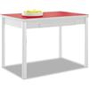 ASTIMESA - Tavolo da cucina estensibile - Struttura bianca con piano in vetro - Colore rosso - Ideale per piccoli spazi - Dimensioni: 90 x 50 cm - Estensibile: 140 x 50 cm