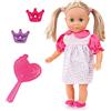 Bayer Design 93335AJ Charlene - Bambola interattiva con Occhi per Dormire, 50 Set, 33 cm, Accessori per Capelli biondi