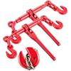 VEVOR Leganti a cricchetto 3/8" - 1/2" 9215LBS, carico di lavoro sicuro, ganci G70 e lunghezza regolabile, per catene di grado 70-80, ancoraggio, trasporto, traino, confezione da 2, rosso