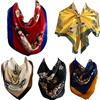 Scarf Shack Auto Goffrato a Righe Stampa Floreale Raso Seta Quadrato Sciarpa