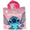 ILS I LOVE SHOPPING Poncho con cappuccio Asciugamano da spiaggia Mare e piscina Accappatoio in microfibra 55X90 cm asciugatura rapida, ultra morbido per STITCH bimba