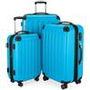 HAUPTSTADTKOFFER - SPREE - Set di 3 valigie, Valigie rigide, Trolley con 4 doppie ruote, Bagaglio da viaggio opaco, Set da viaggio, TSA, (S, M e L), Ciano