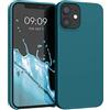 kwmobile Cover per Apple iPhone 12 mini Custodia - Back Case per Smartphone in Silicone TPU - Protezione Gommata - petrolio matt