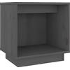 vidaXL Comodino Grigio 40x30x40 cm in Legno Massello di Pino