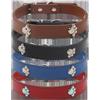 Patapalooza Collare per cani in pelle, design con impronte, durevole, regolabile, ideale per passeggiate e addestramento di animali domestici.