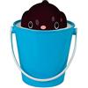 UNITED PETS Crock Secchiello Porta Crocchette per Cani, di Design, Made in Italy, Paletta Dosa Cibo Inclusa, Nero/Azzurro, Taglia Unica