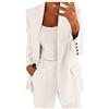 Generic Giacche Blazer Donna- Maniche Lunghe Giacca Ampia Monopetto Aperta sul Davanti Colletto con Revers Giacca Donna Primaverile Business Casual Office Blazers Giacca Cardigan Cappotto Outwear Top