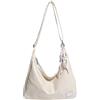 Mabecol Borsa Tracolla Donna in Pelle Sintetica - Borsa Hobo a Spalla Elegante Moda Capiente Borsetta a Mano Casual con Tracolla Regolabile - Per Lavoro, Shopping, Viaggi e Tempo Libero (2-Bianco)