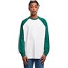 Urban Classics Organic-Maglia A Maniche Lunghe Raglan Oversize T-Shirt, Bianco/Verde, XXXXL Uomo