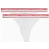 Emporio Armani Stretch Cotton Logoband 2-Pack T-Thong, Mutandine Perizoma Donna, Bianco (White), S