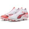 PUMA Ultra 5 Match+ FG/AG Wn's - Scarpe da Calcio Femmina, PUMA White-PUMA Black-Glowing Red,