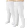 CALZITALY 2 Paia Collant Neonata in Microfibra, Calzamaglia Bébé, Bianco, Rosa, Panna, Blu, 40 DEN, Made in Italy (1 Paio Navy + 1 Paio Panna, 6 mesi)