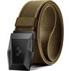BULLIANT Cintura Uomo Elastica Intrecciata 2 Pezzi – Fibbia In Lega Di Zinco, 35mm, Taglie Regolabili (Nero/Blu Antico)