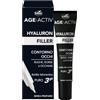 Matt, AGEACTIV Hyaluron Filler, Contorno Occhi con Acido Ialuronico Puro e Tensor-HY, Tripla Idratazione, Effetto Lifting, Contrasta Rughe, Borse e Occhiaie, Senza Profumo, 15 ml