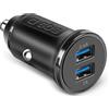 SBS Caricabatterie Auto Mini, Ricarica Rapida 12W, Intelligence Charge (IC), Led di Stato, 2x USB-A, Presa 12V, Carica batterie per iPhone, iPad, AirPods, Samsung, Smartphone, Tablet, Nero