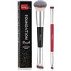 START MAKERS Pennello Fondotinta Start Maker 2 pezzi Doppio Terminale 2-in-1 Kabuki Pennelli Make Up per Fondotinta Liquido, Cipria, Blush, Correttore, Ombretto, Contouring Viso Pennello Trucco