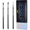 Jessup Set pennelli eyeliner, 3 pennelli eyeliner di precisione Pro Pennello eyeliner a punta piatta angolato in gel sottile, nero T346