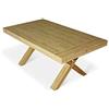 KONTE.DESIGN Tavolo AMALFI allungabile in legno, finitura Rovere Consumato, gambe ad X, 180 x 100 x 77 cm