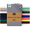 Utopia Bedding Lenzuolo con Angoli Una Piazza - 90x200cm - Grigio - Microfibra di Poliestere Spazzolato - Lenzuolo sotto con Angoli Elasticizzato