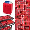 Giklux 45 Pezzi Cassetta Attrezzi Organizer Cassetti, per Viti Minuteria, Attrezzi Banco da Lavoro, Scatole Vassoio Portaoggetti Organizzatore Cassetti Plastica, per Carrello Porta Attrezzi, Garage - Rosso