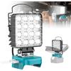 LIVOWALNY Lampada LED Ricaricabile per Makita 18V, LIVOWALNY 48W 4800LM Lampada Emergenza a Doppio Interruttore con Type C/USB Lampada da Lavoro Faretto per Garage, Campeggio, Cantiere (Senza Batteria)