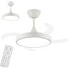 MAKA change your life quality MAKA Ventilatore Ultra Silenzioso da Soffitto con Luce Led 40 watt, 6 Velocità - 3 Pale PVC Reversibili - Motore 30 watt - 220V IP20, Plafoniera Dimmerabile con Telecomando, Lampadario Ventilatore