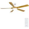 Newday Ventilatore da Soffitto Colore Legno, 142cm Ventilatore da Soffitto con Luce e Telecomando Grande, Pala Soffitto con Luce Dimmerabile, Ventola Soffitto Silenzioso con 5 Pale per Soggiorno
