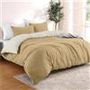 Dreamzie Una Piazza e Mezza 155x220 cm con 2 Federe 80x80 cm - Beige/Sabbia Set Copripiumino Una Piazza e Mezza 155x220
