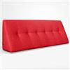 EVERGREENWEB MATERASSI & BEDS EVERGREENWEB - Cuscino da Lettura ergonomico, Cuscino Schienale a Cuneo per Letto e Divano | Cuscino Per gambe | Testata letto | Misura 200x26 cm | Colore Rosso | 100% Made in Italy | CHILL PILLOW
