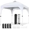 Yaheetech Gazebo da Giardino 2,4 x 2,4 M Impermeabile Pieghevole Tendone in Ferro e Tela Oxford con Paletti/Corde per Spiaggia/Uso Commerciale/Patio/Campagna/Veranda