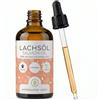 Wolfsbacher Olio di Salmone per Gatti con Omega 3 & 6 | 100ml Olio di Salmone Norvegese Naturale dall'Atlantico | Integratore Altamente Dosato per Gatti