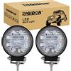 RIGIDON 2x faro da lavoro led, rotondo 4 pollici 27W spot luci 12V 24V | fari di profondità, per auto trattore escavatore camion SUV UTE ATV barca 4x4 veicoli offroad, 6000K bianca, impermeabile