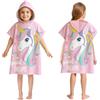 LMSHOWOWO Poncho da Bagno per Bambini con Cappuccio, Asciugamano da Spiaggia per Bambini 75x65 cm, Assorbente Telo Mare Microfibra, Asciugamano da Bagno per Ragazze Ragazzi 2-8 Anni per la Spiaggia la Piscina