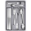Lifewit Portaposate da Cassetto, Organizer Posate da Cassetto, Porta Posate Cucina Cassetto,19.8x31.5cm, Contenitore per Posate per Cucchiai, Forchette, Coltelli, Stoviglie, 4 Scomparti, Grigio