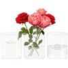 CiciIng 3 Pezzi di Vaso Cilindrico in Vetro da 8,5 x 10 cm, Piccole Vasi in Vetro Trasparente, Vaso per Fiori Cilindrico, Vaso da Tavolo per Fiori, Candele Galleggianti, Verdure