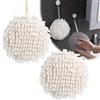 SHUOHONG 2 Pezzi Asciugamani con Asola Sospesa, Microfibra Asciugamani Appesi in Ciniglia, Asciugamani Asilo, Assorbente Rapida, Asciugamani Cucina, Asciugamani Piccoli, Asciugamani Bagno (Bianco)