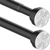 Aiitomg Bastone Tenda a Pressione Asta Tenda Doccia Bastoni Tende a Pressione Estensibile per finestre e bagni, Fissaggio senza trapano né vitio, Diametro 25mm, 69-90cm, Nero(1 Pezzo)